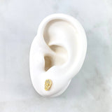 Topos Calavera 1gr / 8mm Circones Blancos Oro Amarillo 18K