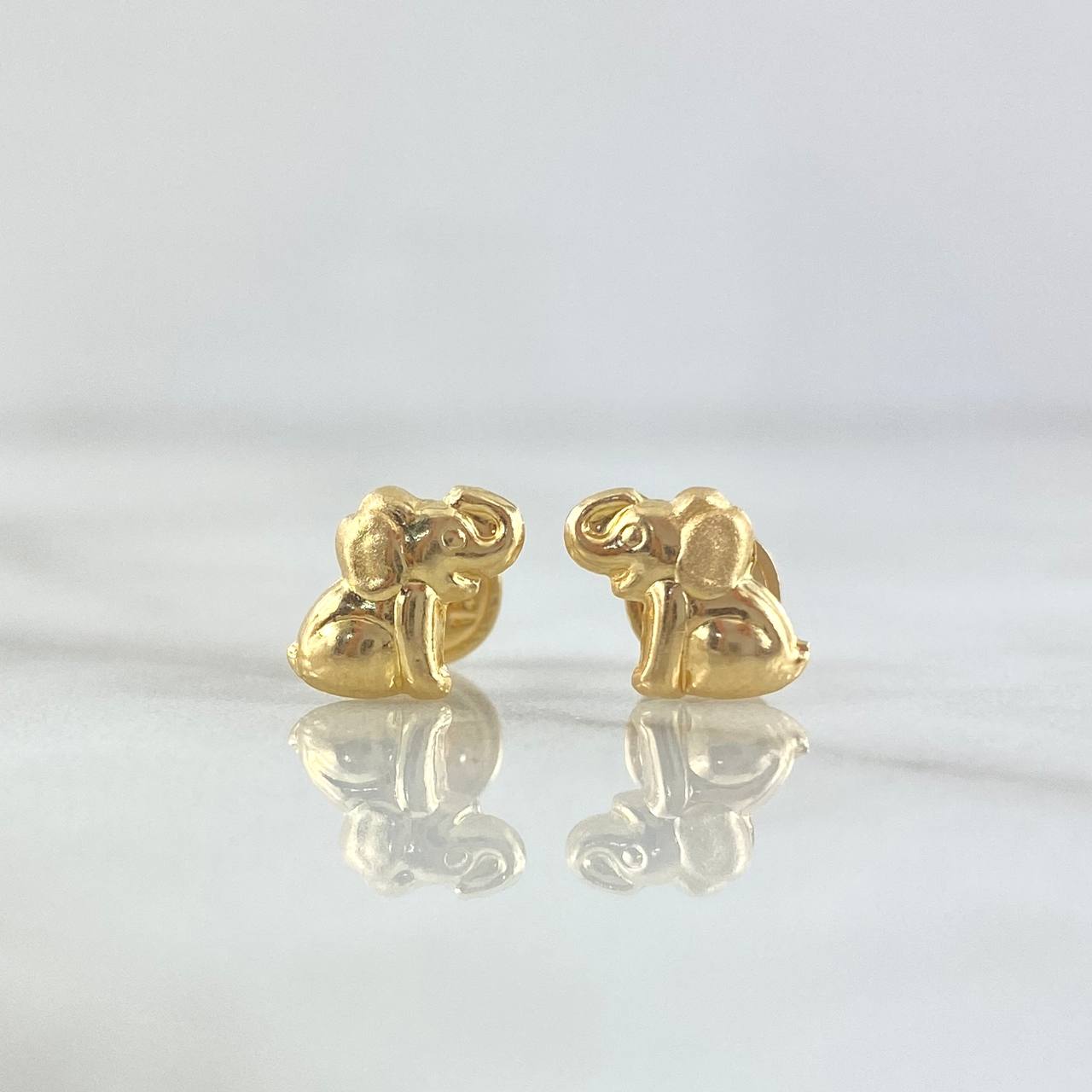 Topos Elefantes 0.7gr / 7mm Mate - Liso Oro Amarillo 18K *