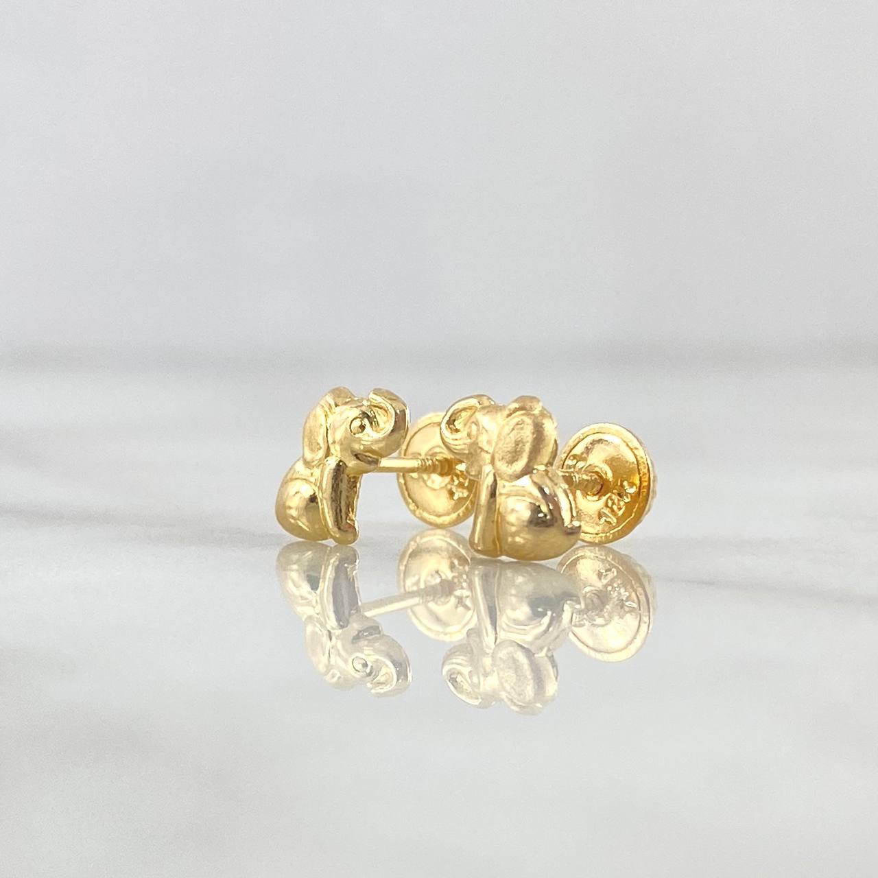 Topos Elefantes 0.7gr / 7mm Mate - Liso Oro Amarillo 18K *