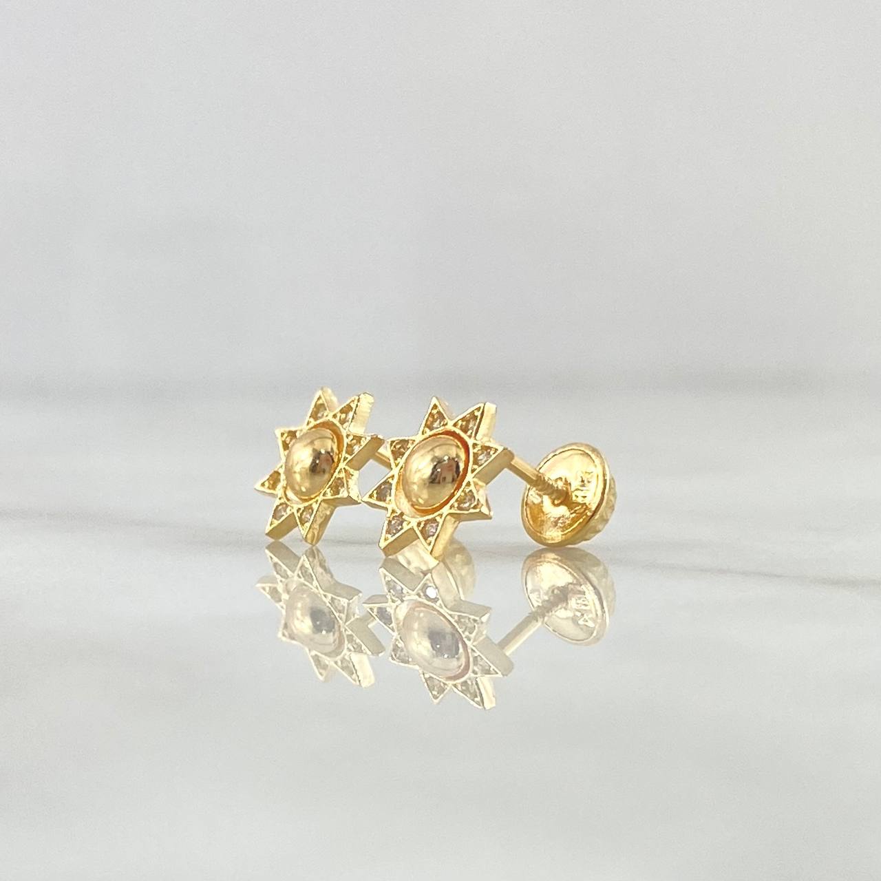 Topos Sol 1.1gr / 8mm Circones Blancos Oro Amarillo 18K