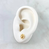 Topos Sol 1.1gr / 8mm Circones Blancos Oro Amarillo 18K