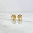 Topos Corazón Mitad 0.7gr / 3.5mm Circones Blancos Oro Amarillo 18K ©