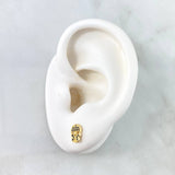 Topos Calavera 1gr / 8mm Circones Negros Oro Amarillo 18K *