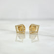 Topos Cuadros Superpuestos 0.85gr / 8mm Circones Blancos Oro Amarillo 18K