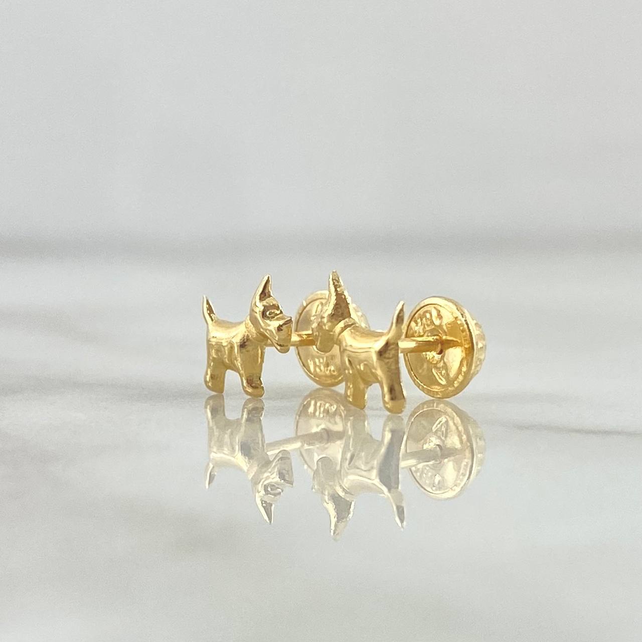 Topos Perro Schnauzer 0.55gr / 7mm Lisos Oro Amarillo 18K