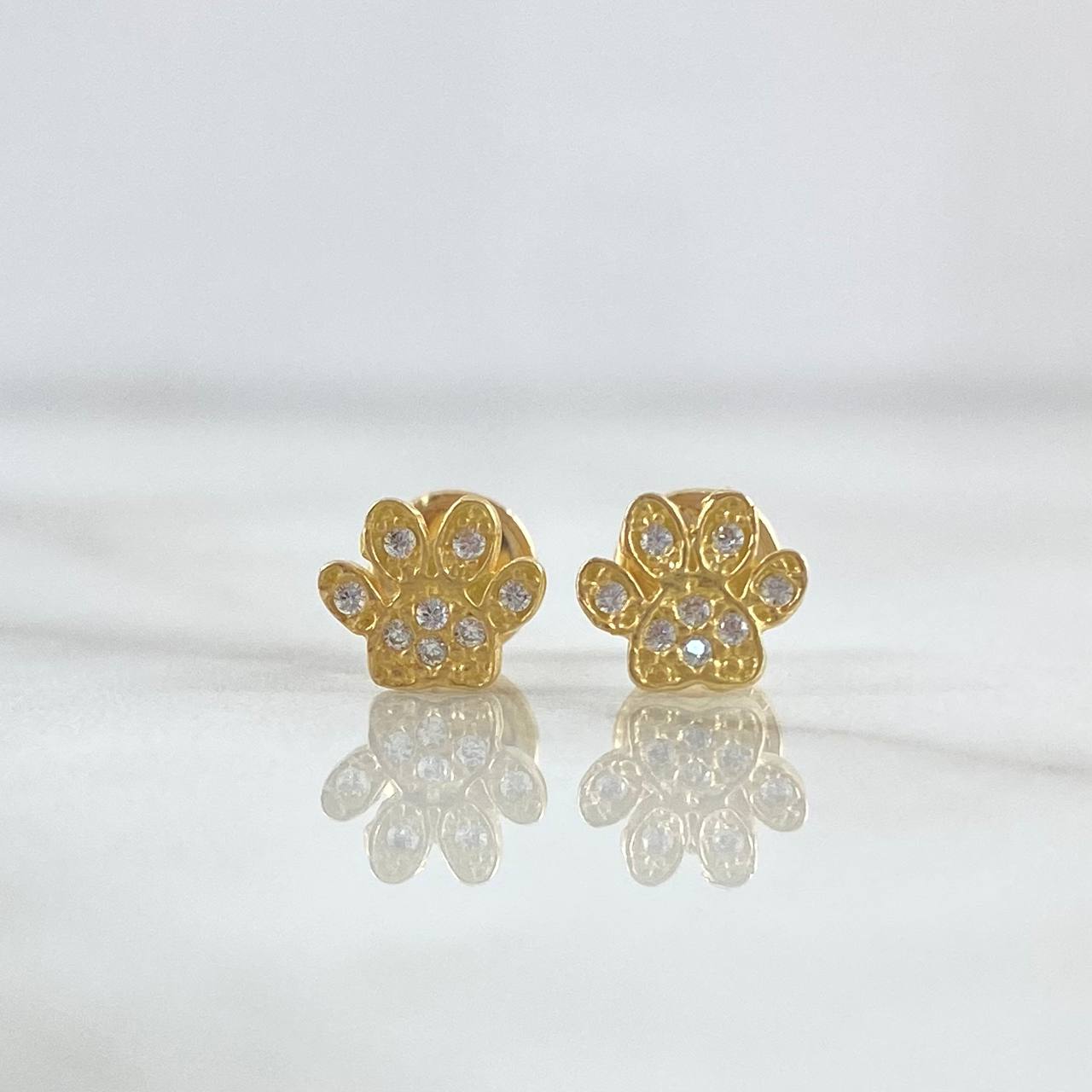Topos Huellas 1gr / 6mm Circones Blancos Oro Amarillo 18K