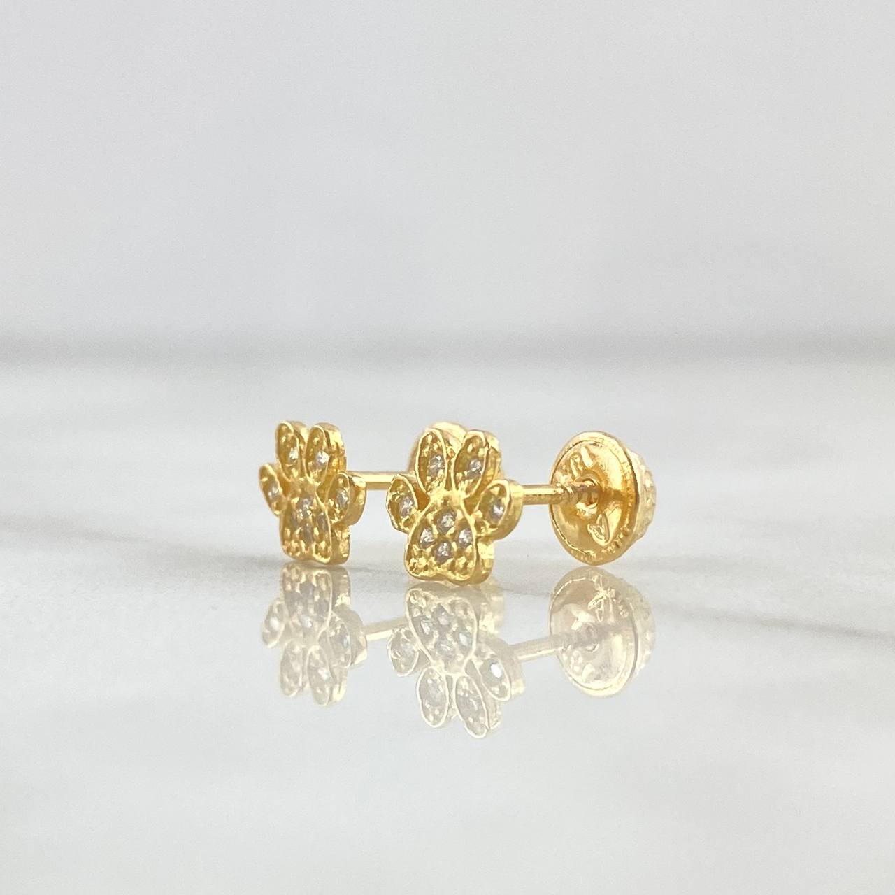 Topos Huellas 1gr / 6mm Circones Blancos Oro Amarillo 18K