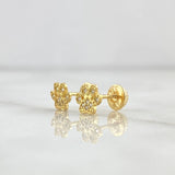 Topos Huellas 1gr / 6mm Circones Blancos Oro Amarillo 18K