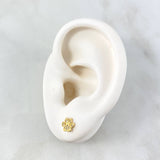Topos Huellas 1gr / 6mm Circones Blancos Oro Amarillo 18K