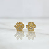 Topos Huellas 1gr / 6mm Circones Blancos Oro Amarillo 18K