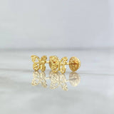 Topos Mariposas 0.85gr / 6mm Texturizadas Oro Amarillo 18K