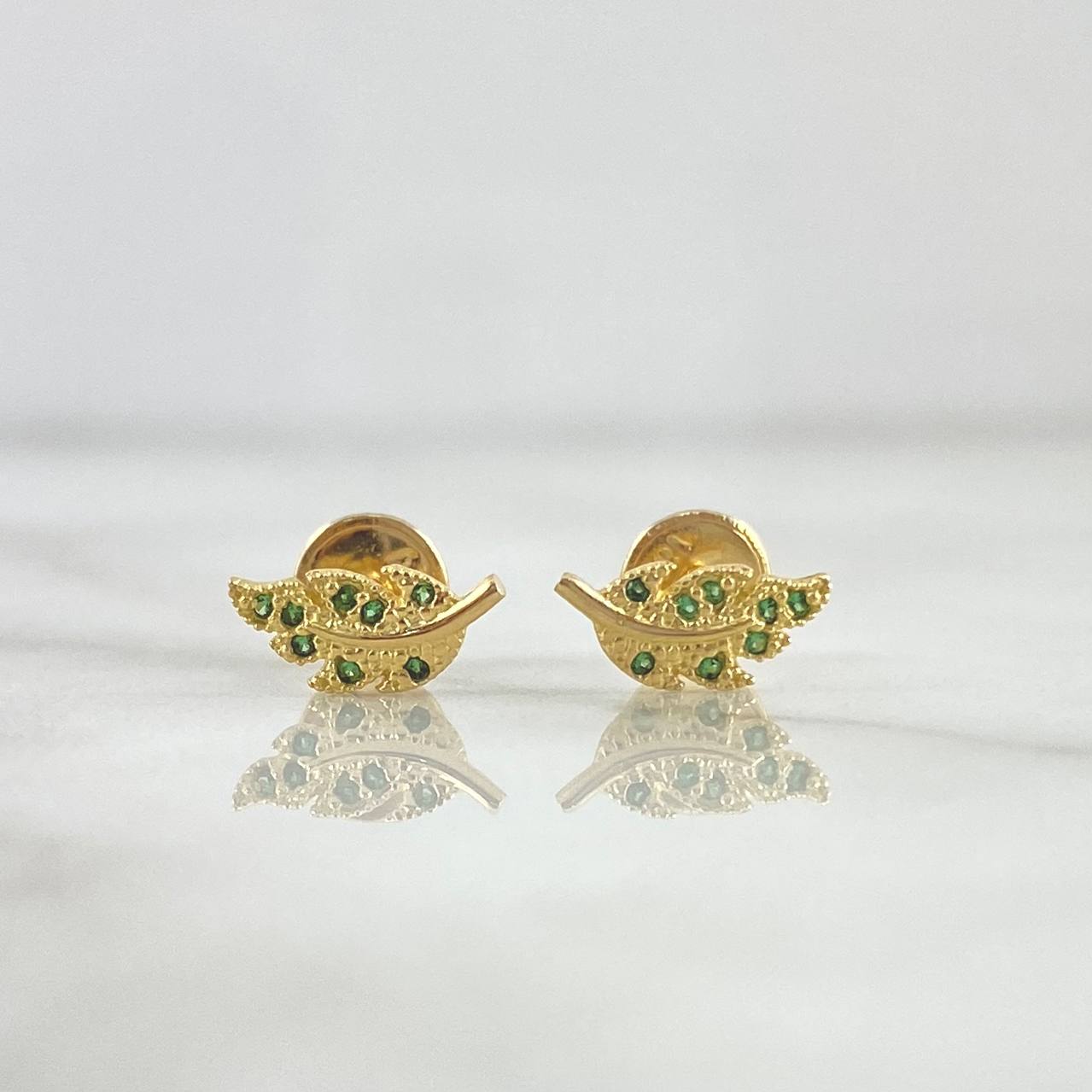 Topos Hoja 1gr / 10mm Circones Verdes Oro Amarillo 18K