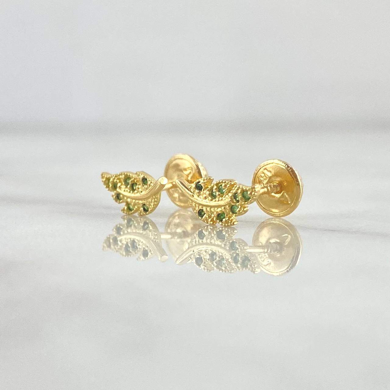 Topos Hoja 1gr / 10mm Circones Verdes Oro Amarillo 18K