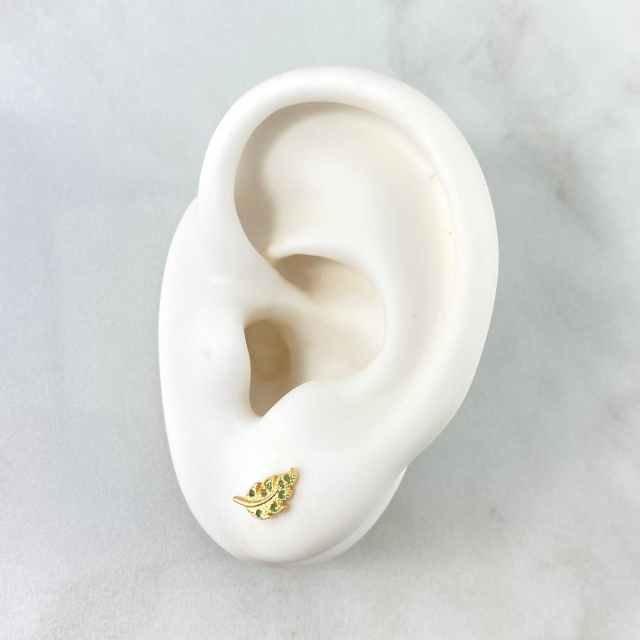 Topos Hoja 1gr / 10mm Circones Verdes Oro Amarillo 18K