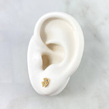 Topos Pez 0.8gr / 7mm Circones Blancos - Ojos Azules Oro Amarillo 18K