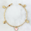 Pulso Cajón 4.4gr / 18cm / "Corazón-Oso-Corazón Rosado-Corazón-Oso" Oro Amarillo 18K ©