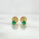 Topos Caja 0.7gr / 3mm Circones Verdes Oro Amarillo 18K (Joya)
