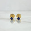 Topos Caja 0.7gr / 3mm Circones Azules Oro Amarillo 18K (Joya)