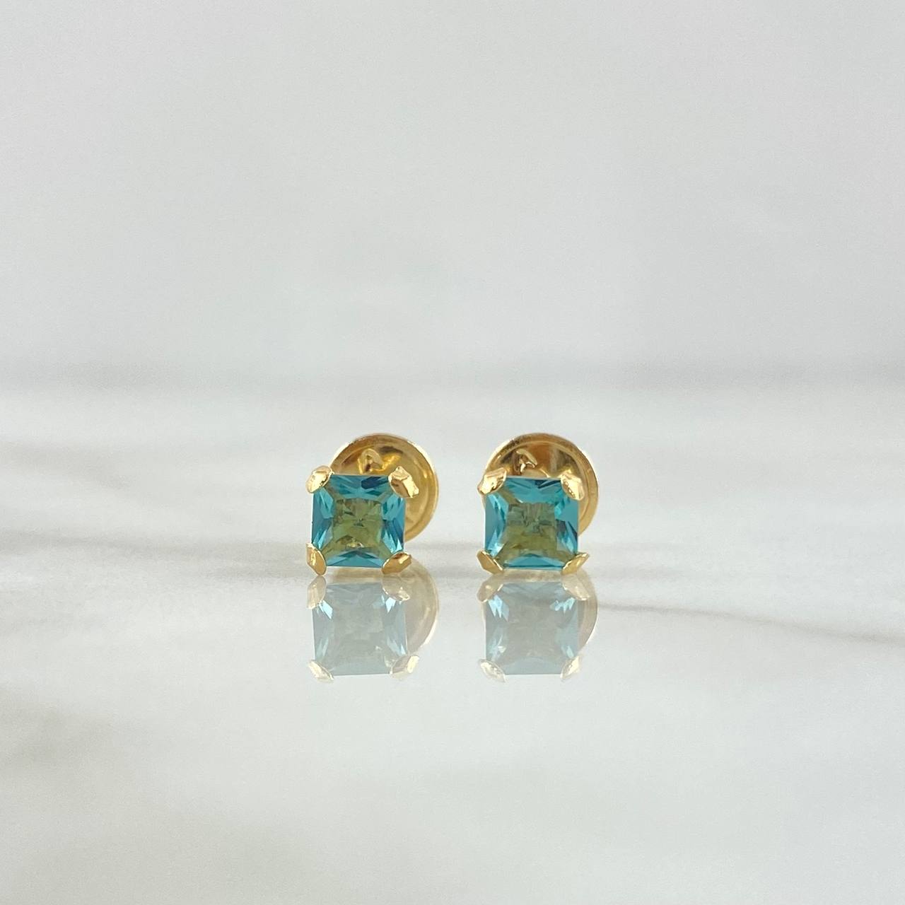 Topos Carret 0.55gr / 4mm Circones Celestes Complementados Oro Amarillo 18K (Joya)