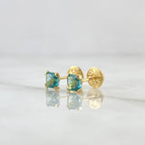 Topos Carret 0.55gr / 4mm Circones Celestes Complementados Oro Amarillo 18K (Joya)