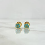 Topos Carret 0.55gr / 4mm Circones Celestes Complementados Oro Amarillo 18K (Joya)