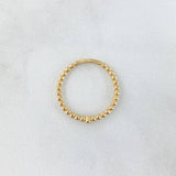 Anillo Solitario Bisel Esferas 1.6gr / T7 / Circon Blanco Oro Amarillo 18K ©