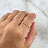 Anillo Solitario Bisel Esferas 1.6gr / T7 / Circon Blanco Oro Amarillo 18K ©