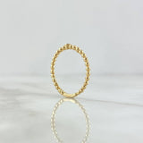 Anillo Solitario Bisel Esferas 1.65gr / T7 1/4 / Circon Blanco Oro Amarillo 18K *