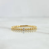 Anillo Solitario Bisel Esferas 1.6gr / T7 / Circon Blanco Oro Amarillo 18K ©