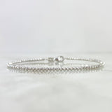 Pulso Aro 3.5gr / 16cm / 2mm Bolas Diamantadas Oro Blanco +4 18K *