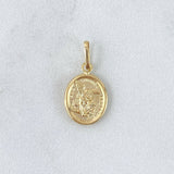 Dije San Miguel Arcangel 0.75gr / 2cm / Mate - Liso - Medalla Plana Oro Amarillo 18K