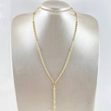 Rosario Virgen Guadalupe 6.1gr / 45cm / 3mm - 4mm Bolas Diamantadas - Cruz Lisa Oro Amarillo 18K