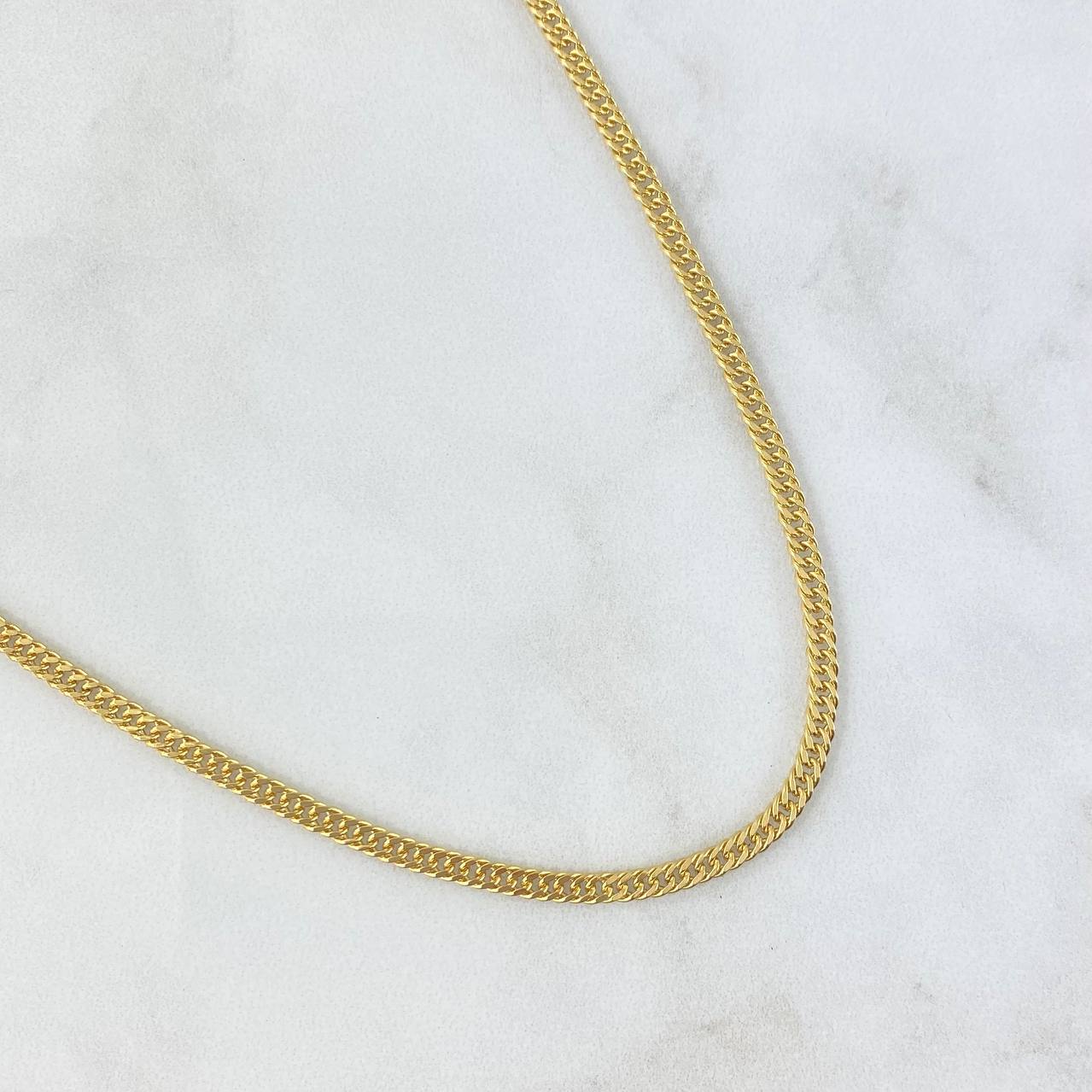 Cadena Cubana Reticulada 7.35gr / 60cm / Oro Amarillo +3 18K