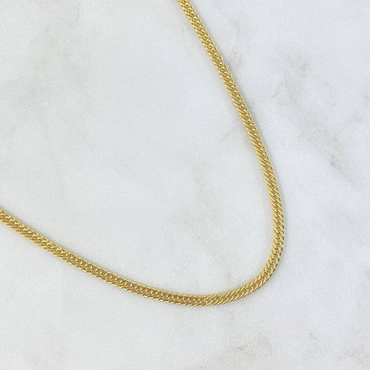 Cadena Cubana Reticulada 7.35gr / 60cm / Oro Amarillo +3 18K