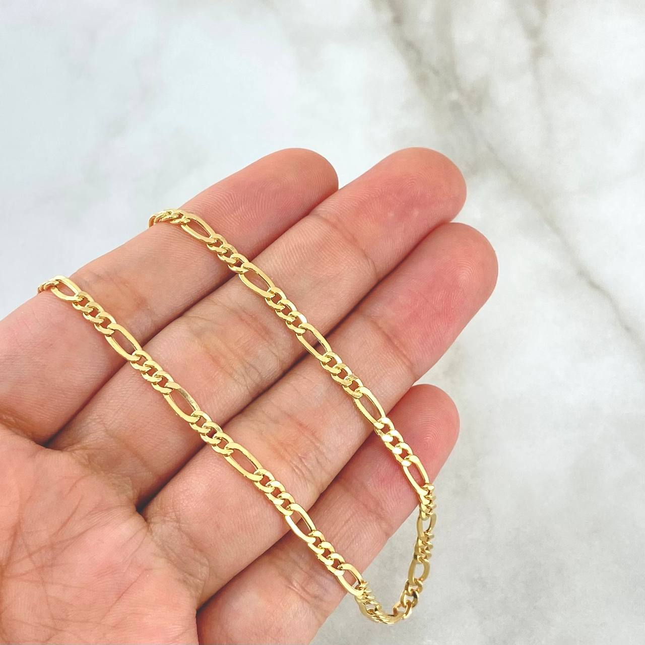 Cadena Figaro 4.2g / 60cm / 3.5mm Oro Amarillo 18K