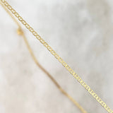 Cadena Plana 1.8gr / 45cm / 1.3mm Oro Amarillo +3 18K