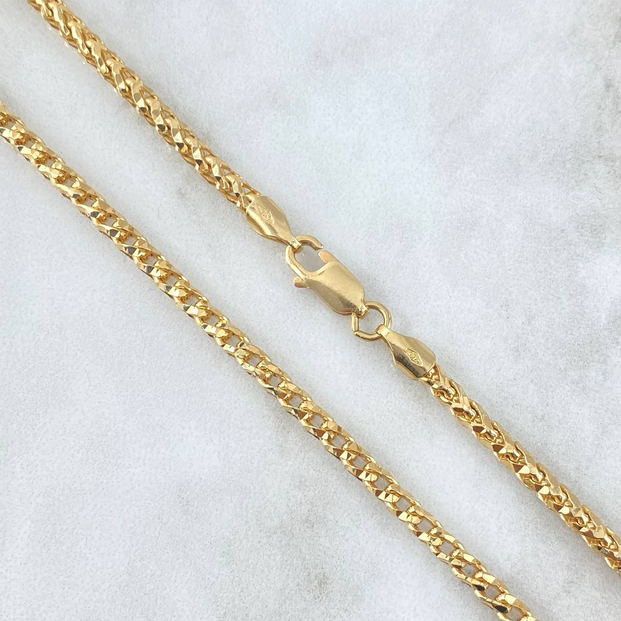 Cadena Franco 33.9gr / 60cm / 3mm Diamantada Oro Amarillo +4 18K ©