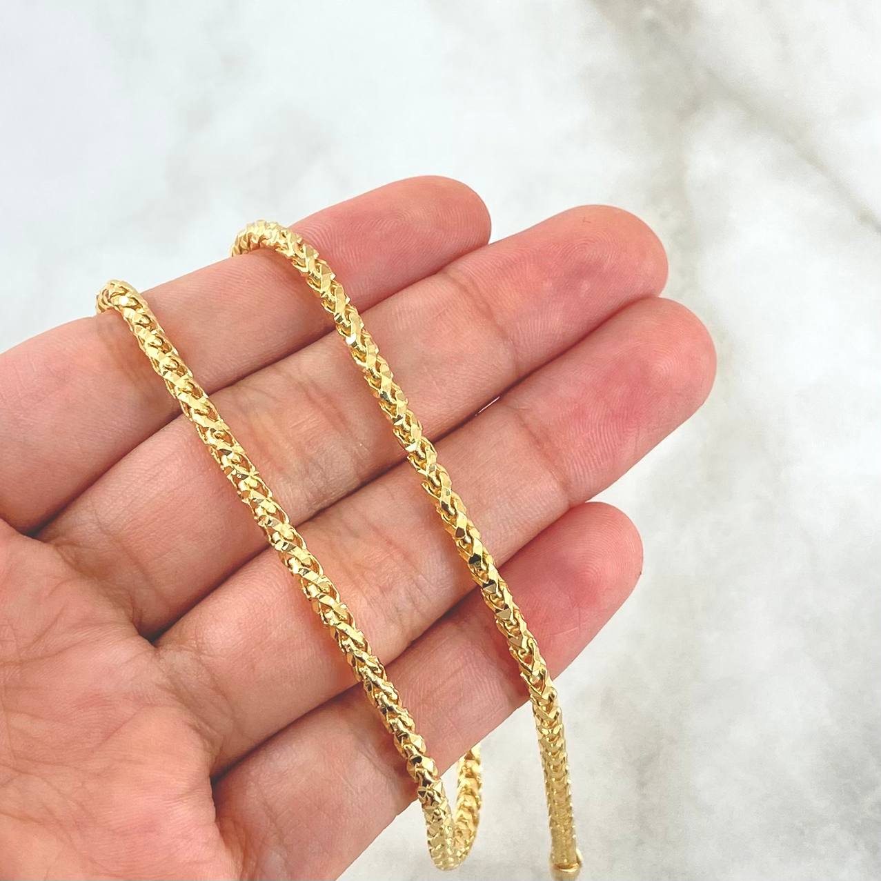 Cadena Franco 33.9gr / 60cm / 3mm Diamantada Oro Amarillo +4 18K ©