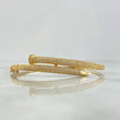Pulso Aro Clavo 10.85gr / 18cm / Circones Blancos Oro Amarillo 18K ©