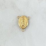 Herraje Crucero Virgen Guadalupe 0.85gr / 1.9cm / Ovalada - Mate - Lisa - Troquelada Oro Amarillo 18K