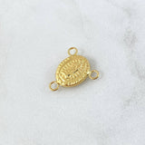 Herraje Crucero Virgen Guadalupe 0.55gr / 1.5cm / Ovalada - Mate - Lisa - Troquelada Oro Amarillo 18K