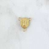 Herraje Crucero Virgen Guadalupe 0.55gr / 1.5cm / Ovalada - Mate - Lisa - Troquelada Oro Amarillo 18K