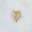 Herraje Crucero Virgen Milagrosa 1.3gr / 1.6cm / Circones Blancos Oro Amarillo 18K