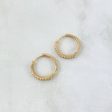Candongas Lineales 1.35gr / 1.2cm / Circones Blancos Oro Amarillo 18K ©