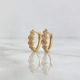 Candongas Olas 2.65gr / 1.3cm / Circones Blancos Oro Amarillo 18K ©