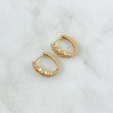 Candongas Olas 2.65gr / 1.3cm / Circones Blancos Oro Amarillo 18K ©