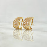 Candongas Omega Basteadas 4.2gr / 1.4cm / Circones Blancos Oro Amarillo 18K ©