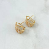 Candongas Omega Basteadas 4.2gr / 1.4cm / Circones Blancos Oro Amarillo 18K ©