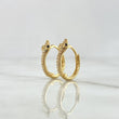 Candongas Serpiente 2.55gr / 1.4cm / Circones Blancos - Ojos Negros Oro Amarillo 18K ©
