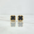 Topos Trébol VCyA  2.75gr / 8mm Onix Negro Punteado Oro Amarillo Nac.Esp. 18K ©